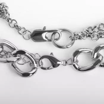 Колье "Цепь" маятник со сферой, цвет серебро, 44 см