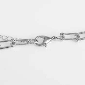 Колье «Цепь» не стандарт, цвет серебро, L=45 см