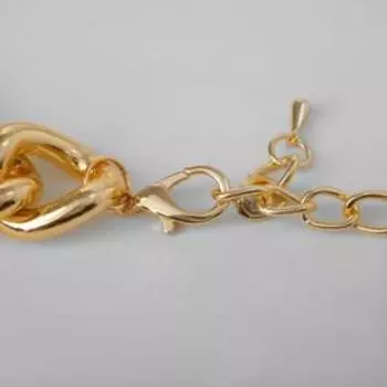 Колье «Цепь объёмная» малая, цвет золото, 49 см