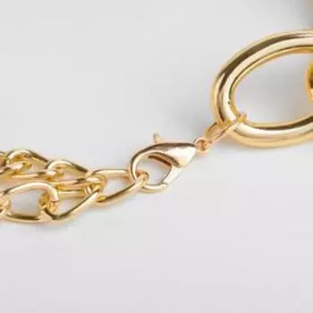 Колье «Цепь» реакция, овальные звенья, цвет золото, 30 см