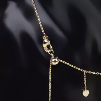 Колье "Чувства" сердечки, цвет золото, 30 см