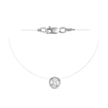Колье «Фианит» на леске, посеребрение, 38 см