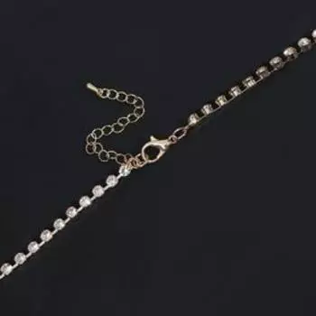 Колье "Нить" прямоугольный элемент, цвет белый в золоте, L=70