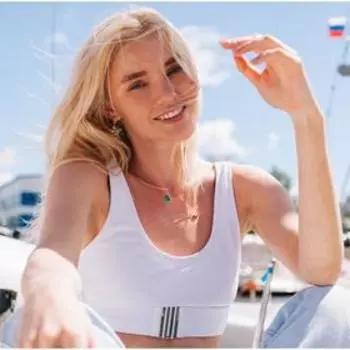 Колье "Ноэль" месяц, цвет бело-голубой в золоте, 13 см