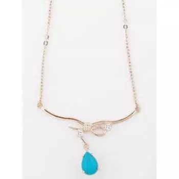 Колье с бирюзой "Аврора", позолота с родированием
