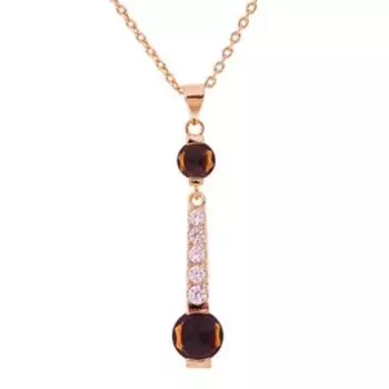 Колье с дымчатым фианитом "Слеза Афродиты", позолота с родированием