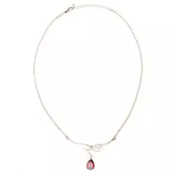 Колье с гранатом "Аврора", позолота с родированием