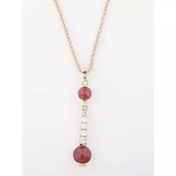 Колье с гранатом "Слеза Афродиты", позолота с родированием