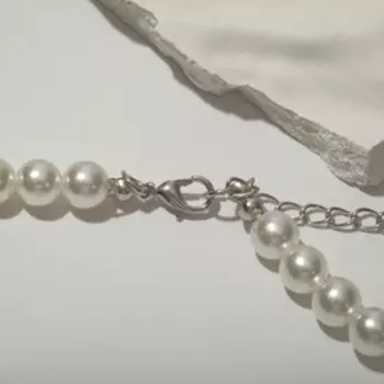 Колье "Жемчуг" море, цвет белый в серебре, L= 45 см