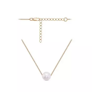 Колье "Жемчужина", розовое золочение, цвет белый