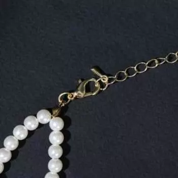 Колье "Жемчужный узелок" слияние, цвет белый в золоте, 30 см