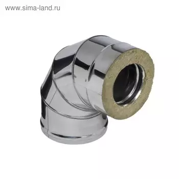 Колено Феррум утеплённое угол 90° нержавеющее 430/0.5 мм/оцинкованное, d 115 × 200 мм