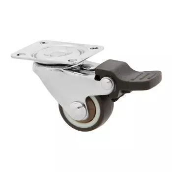 Колесо мебельное CAPPIO, d=25 мм, со стопором, поворотное, мягкий ход, покрытие TPR