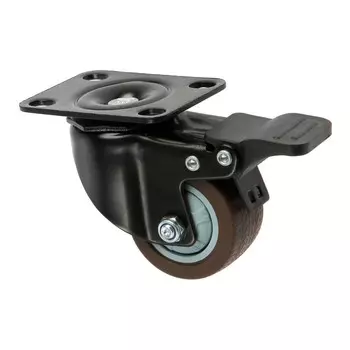 Колесо мебельное CAPPIO, d=50 мм, на площадке, со стопором, поворотное, покрытие TPR