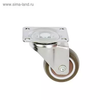Колесо мебельное, d=38 мм, без тормоза, мягкий ход, коричневое