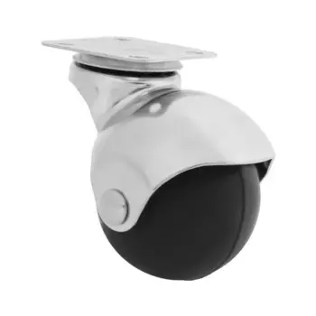 Колесо мебельное, «Шар», d=50 мм, пластик, черное