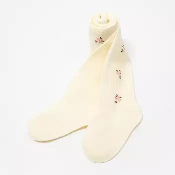 Колготки детские ажурные «Космея», цвет экрю, рост 128-134