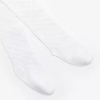 Колготки детские, цвет белый, рост 122-128