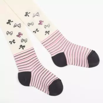 Колготки детские, цвет молочный, рост 104-110 см