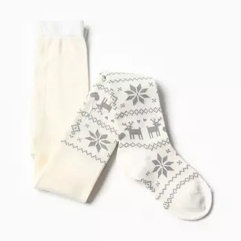 Колготки детские, цвет молочный, рост 110-116 см