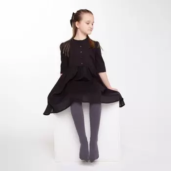 Колготки детские, цвет серый, рост 110-116 см