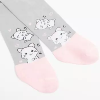 Колготки детские, цвет светло-серый, рост 68-74 см