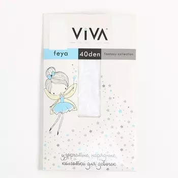 Колготки детские FEYA 40 den, цвет белый/звезда, рост 110-116 см (4-6 лет)