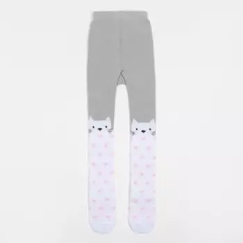 Колготки детские KAFTAN "Котик" 92-98 см, серый/белый