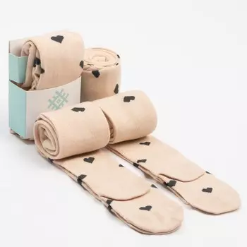 Колготки детские KAFTAN "Сердечки", 116-122 см, бежевый