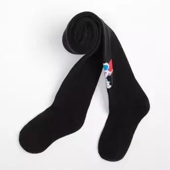 Колготки детские Космос, цвет черный, рост 104-110