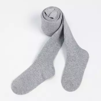 Колготки детские "Лапша", цвет серый меланж, рост 80-86 см