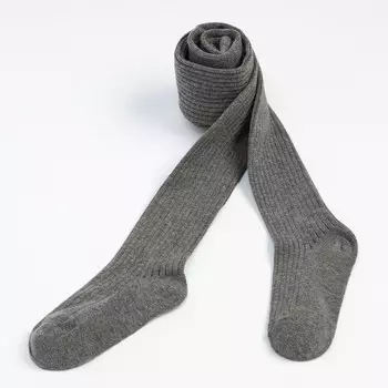 Колготки детские «Лапша», цвет тёмно-серый, рост 134-140