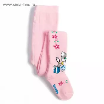 Колготки детские махровые, цвет светло-розовый, рост 110-116 см