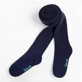 Колготки детские махровые, цвет тёмно-синий, рост 140-146