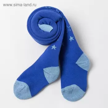 Колготки детские махровые, цвет василек, рост 98-104