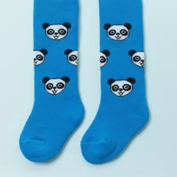 Колготки детские махровые «Панда», цвет бирюзовый, рост 80-86