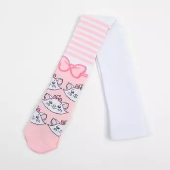 Колготки детские «Мари», Коты аристократы, рост 86-92 см, цвет белый/розовый