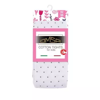 Колготки детские OMSA kids Collant 12Р31-2 горох Bianco, размер 128-134