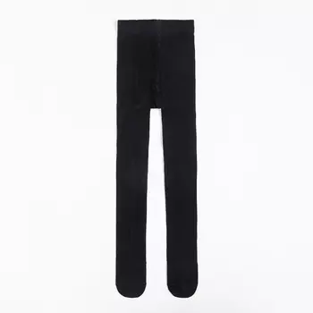 Колготки детские «вертикальная полоска», цвет графит, рост 140-146