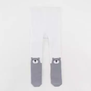 Колготки Крошка Я "Мишка", белый, рост 74-80 см