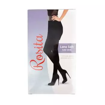 Колготки махровые женские Rosita Русская Зима 640, чёрные, размер 3