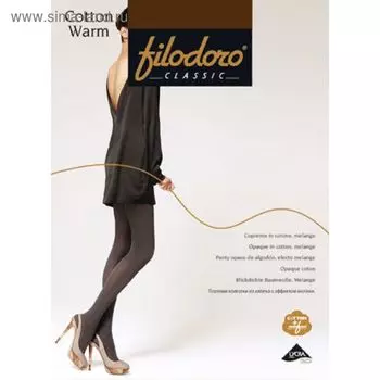 Колготки женские Filodoro Cotton Warm, 60 den, размер 2, цвет grigio melange