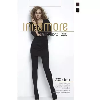 Колготки женские INNAMORE Microfibra 200 XL, XXL чёрные, (nero), р-р 6