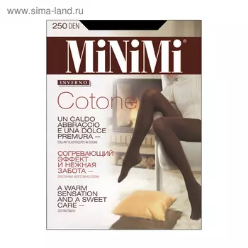 Колготки женские MiNiMi Cotone, 250 den, размер 3, цвет nero