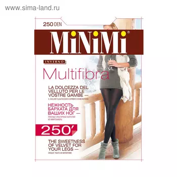 Колготки женские MiNiMi Multifibra, 250 den, размер 4, цвет nero