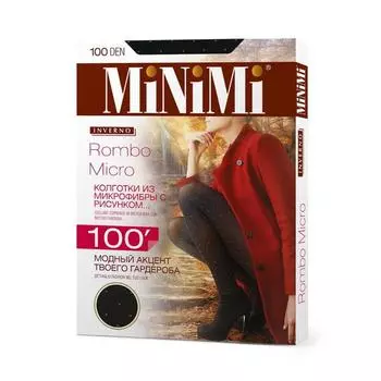 Колготки женские MiNiMi Rombo Micro, 100 den, размер 2, цвет nero