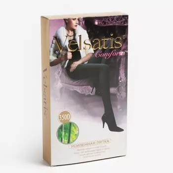 Колготки женские VELSATIS Cotton 350 ден, цвет чёрный (nero), размер 4