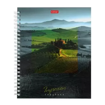 Колледж-тетрадь А5, 120 листов, в клетку на гребне Impressions, в твёрдой обложке