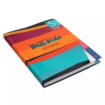 Колледж-тетрадь А5, 128 листов в клетку "Цветные полосы", интегральная обложка, выборочный УФ-лак, блок 70 г/м2