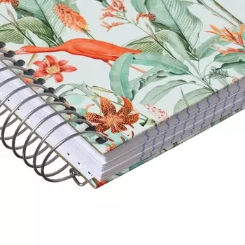 Колледж-тетрадь твердая обложка А4 160 листов в клетку "Floral collection", многоуровневая перфорация